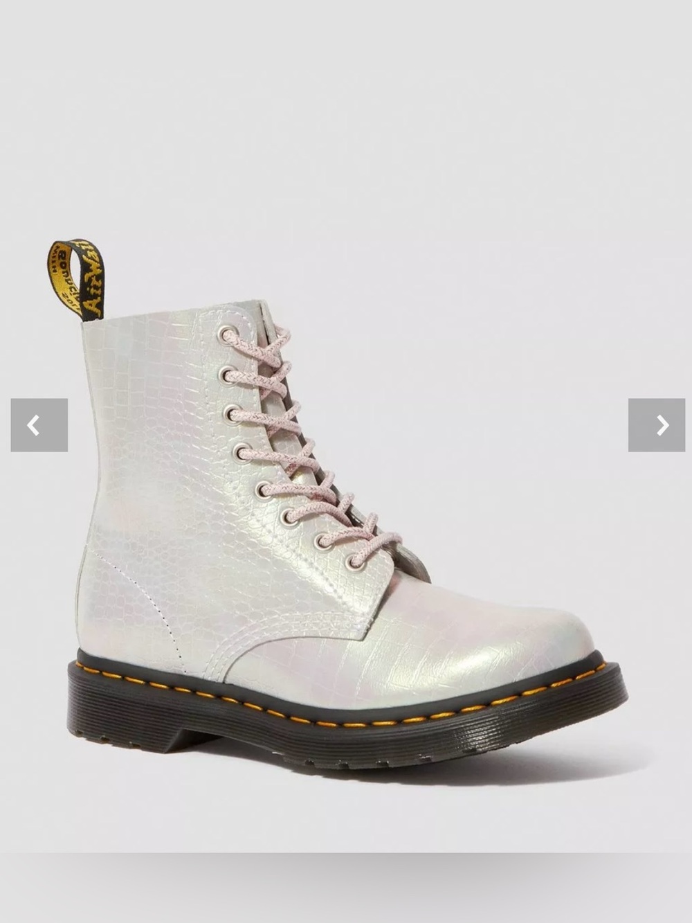 Dr Martens 1460 PASCAL METALLIC CROCODILE LEATHER BOOTS size 8